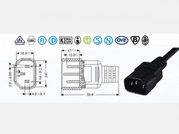 Conector VDE IEC 60320 C14