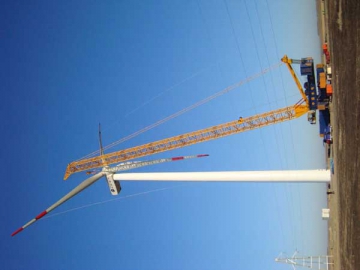 Grúa de mástil en celosía para la instalación de aerogeneradores