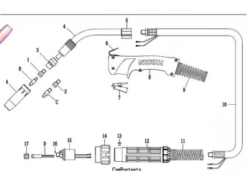 Pistola de soldadura para cobre con refrigeración por aire N26