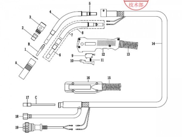 Soplete de soldadura  a gas QTB-350A