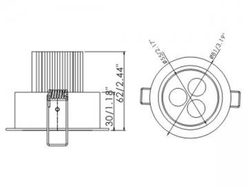 Lámpara empotrada LED 5W-7W-8W