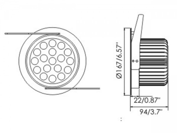 Lámpara empotrada LED 35W 45W