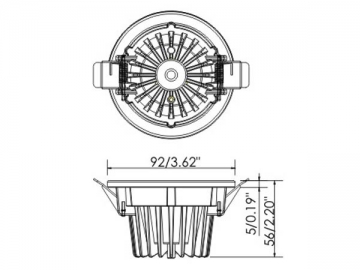 Lámpara empotrada LED 8W-35W