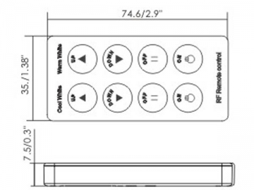 Control remoto de temperatura y brillo para panel de luces