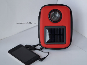 Altavoz de energía solar con estuche de tela de PU SD-010S