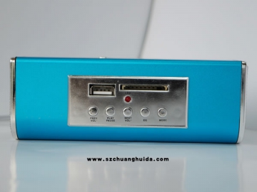 Altavoz recargable de aluminio con USB y ranura para tarjeta SD (Secure Digital) SD-017A