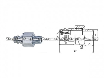 Acople hidráulico rápido de acero modelo cerrado LSQ-S3