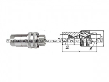 Acople hidráulico rápido de acero inoxidable modelo cerrado LSQ-S2-SS (Acero inoxidable 316)