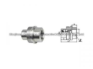 Acople hidráulico rápido de acero modelo conexión roscada KZE-BA (Nuevo)