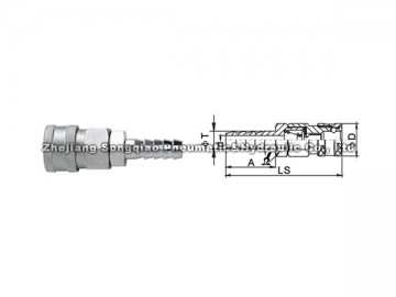 Acople neumático rápido de acero de cerrado sencillo LSQ-C