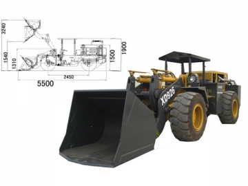 Pala cargadora de minería subterránea <small>(Cargador de ruedas con gran cucharón de 2T XD926)</small>