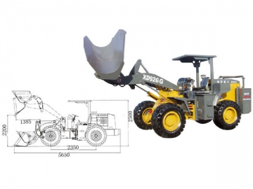 Pala cargadora de minería subterránea <small>(Cargador de ruedas de descarga lateral 2T XD926)</small>