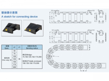 Cadena portacables de plástico de ingeniería de gran longitud serie TEZ(D)