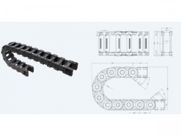 Cadena portacables de plástico de ingeniería deslizante para carga pesada