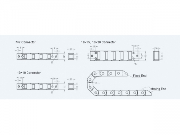 Cadena portacables de plástico de ingeniería estándar