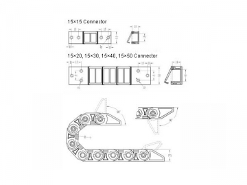 Cadena portacables de plástico de ingeniería estándar