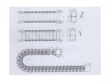 Cadena portacables de plástico de ingeniería silenciosa