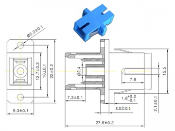 Adaptador de fibra óptica <small>(Adaptador SC/LC/FC/ST/MU/D4/DIN)</small>