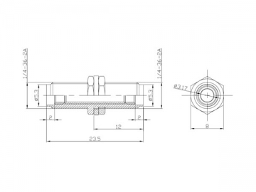 Adaptador de fibra óptica <small>(Adaptador SMA)</small>