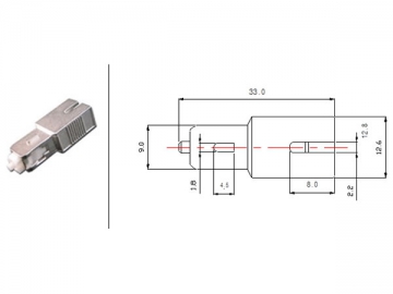 Atenuador de fibra óptica   <small>(Atenuador fijo enchufable) </small>