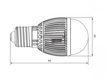 Bombilla LED con aletas de enfriamiento