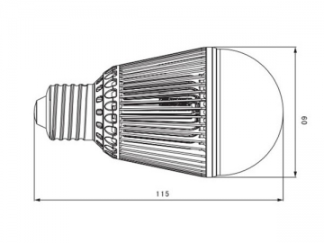 Bombilla LED con aletas de enfriamiento