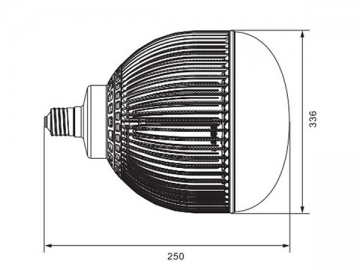 Bombilla LED E40 con aletas de enfriamiento