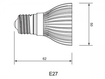 Lámpara LED parabólica E27 PAR16