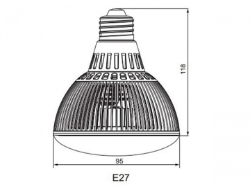 Lámpara LED parabólica E27 PAR30