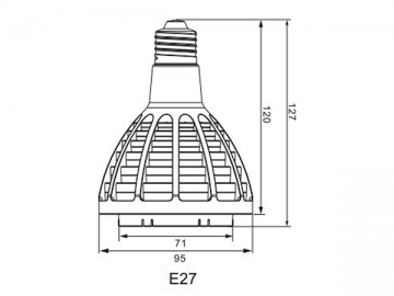 Lámpara LED parabólica E27 PAR30