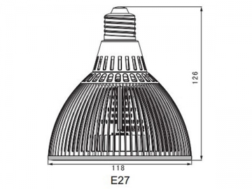 Lámpara LED parabólica E27 de alta potencia