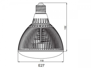 Lámpara LED parabólica E27 de alta potencia