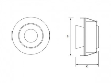 Foco empotrable LED de techo 1W