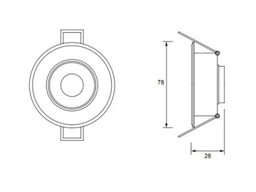 Foco empotrable LED de techo 1W