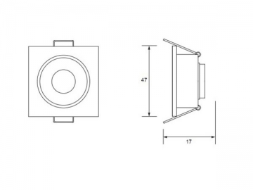 Foco empotrable LED de techo 1W