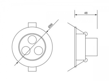 Foco empotrable LED de techo 3W