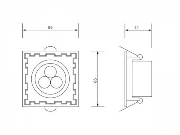 Foco empotrable LED de techo 3W