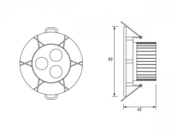 Foco empotrable LED de techo 3W