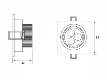 Foco empotrable LED de techo 3W