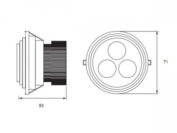 Foco empotrable LED de techo 3W