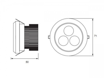 Foco empotrable LED de techo 3W