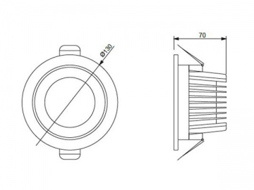 Proyector empotrado LED mate