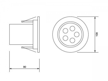 Proyector empotrado LED transparente