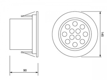 Proyector empotrado LED transparente