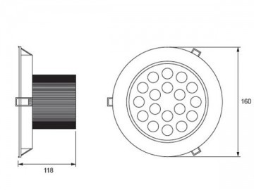 Proyector empotrado LED transparente