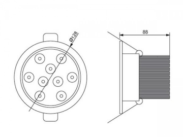 Proyector empotrado LED transparente