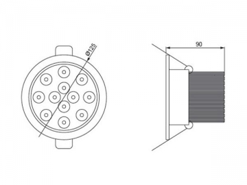 Proyector empotrado LED transparente