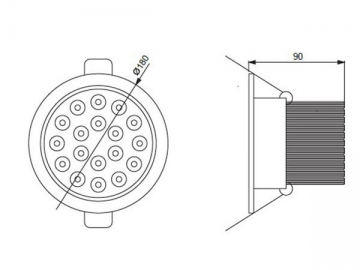 Proyector empotrado LED transparente