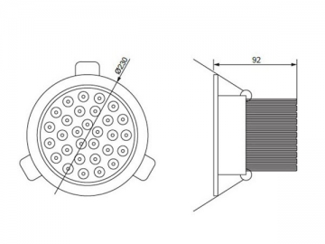 Proyector empotrado LED transparente