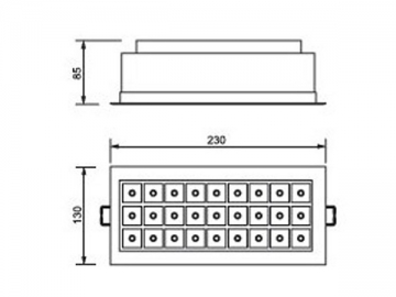 Lámpara con rejilla LED de varios focos